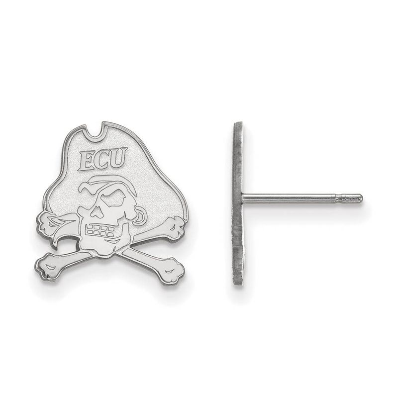 10k White Gold East Carolina University Small Post Earrings